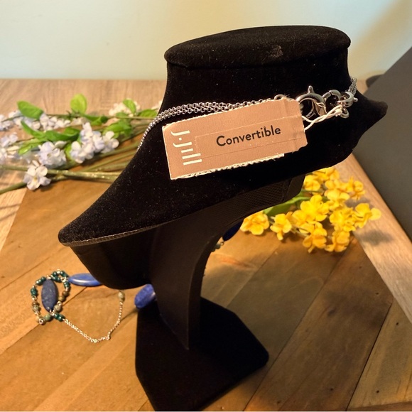 J. Jill NWT Lapis Lazuli Convertible Necklace Long Layered Blue Stone Statement - Picture 3 of 6